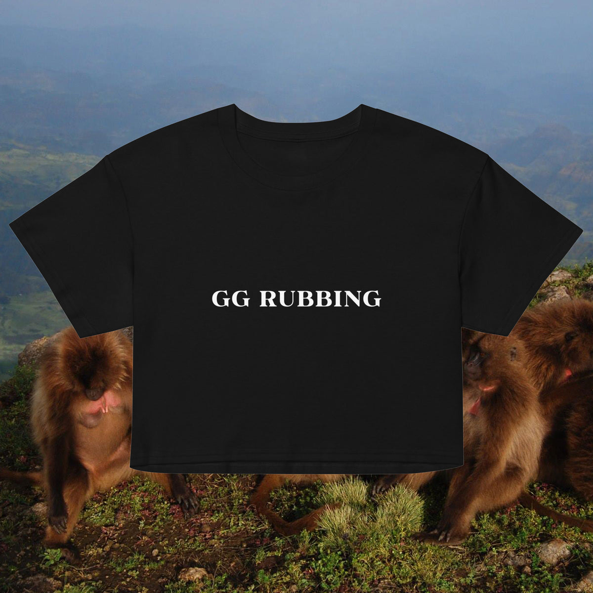 "GG RUBBING" crop top