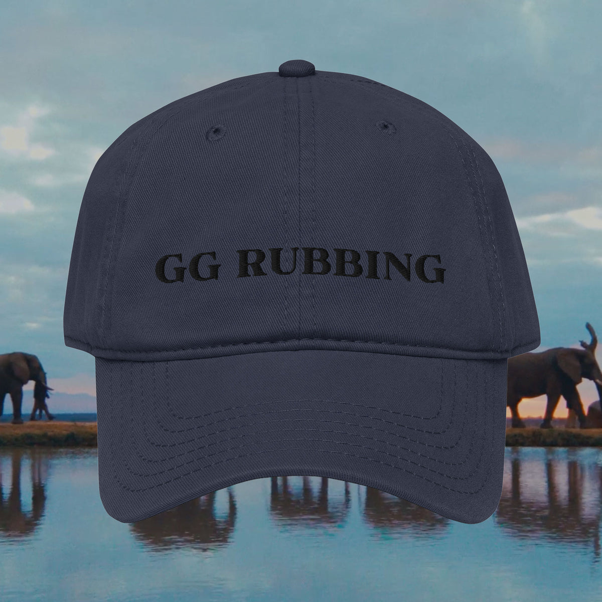 "GG RUBBING" cap, navy